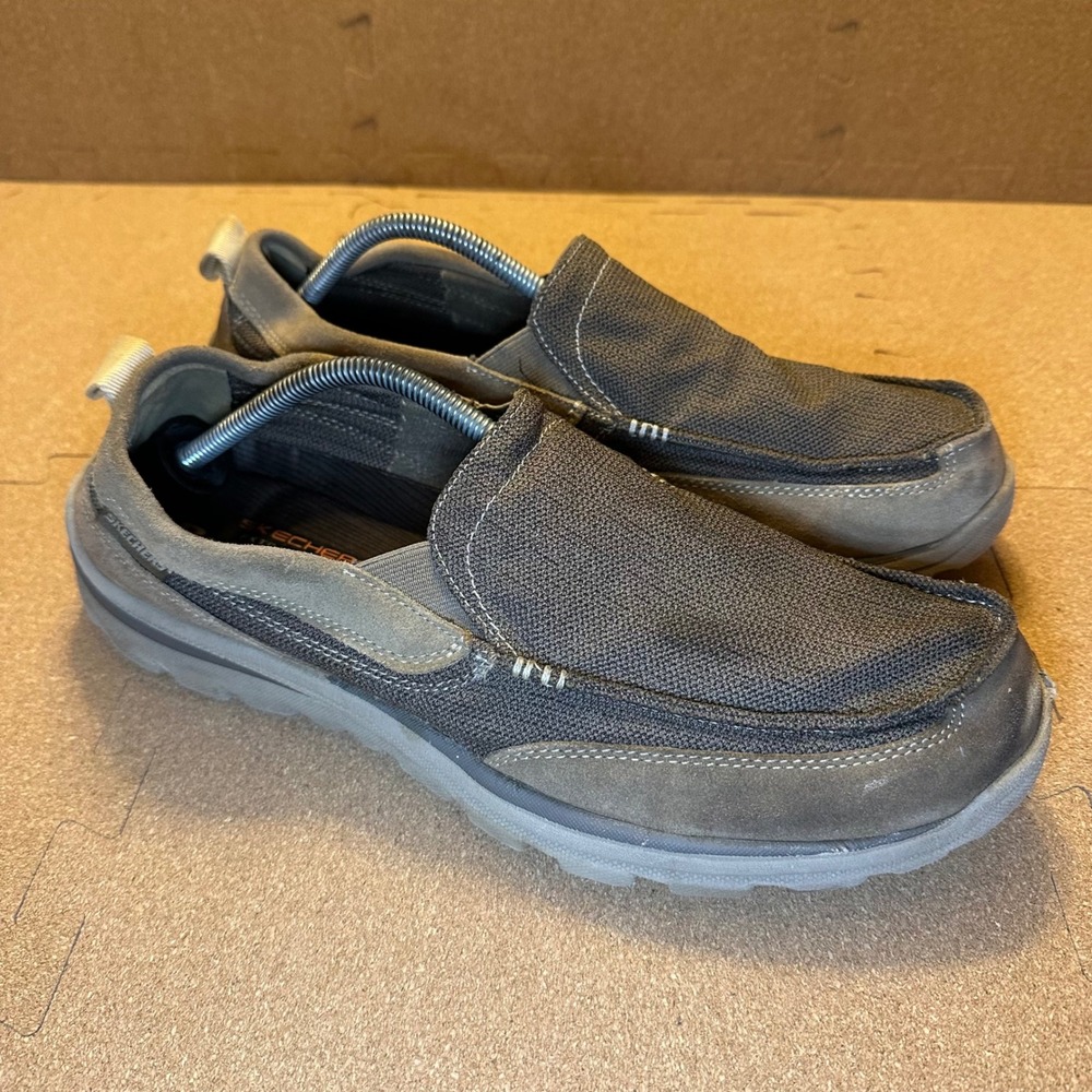 Skechers Loafers Mens 13 Brown Relaxed Fit Extra Wide Slip On Shoes 64365EWW